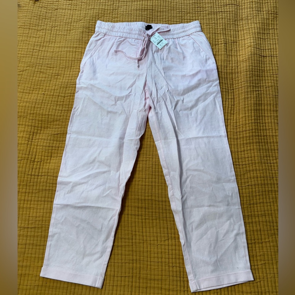 J. Crew Linen-cotton blend drawstring pant